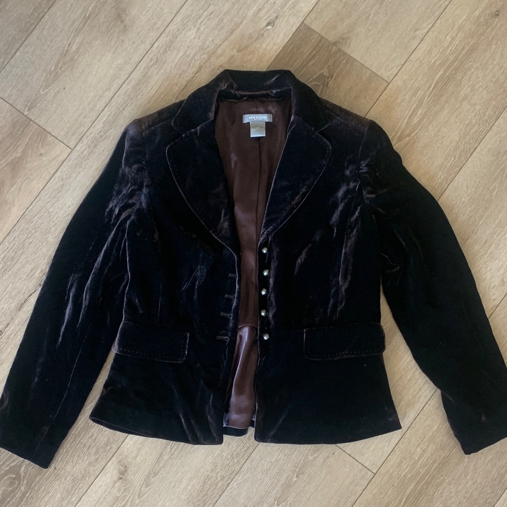 Ann Taylor Black Velvet Blazer